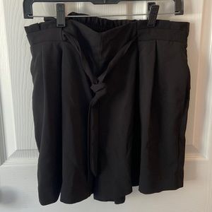 Black paper bag shorts